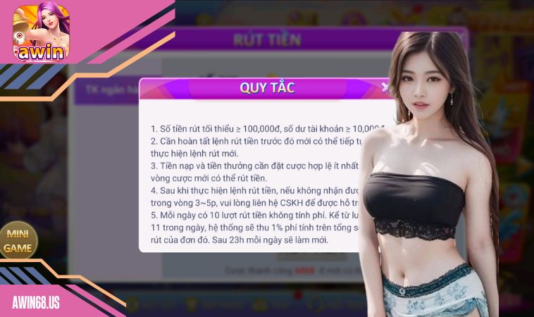 Điều kiện cần biết để rút thưởng Awin68 thành công